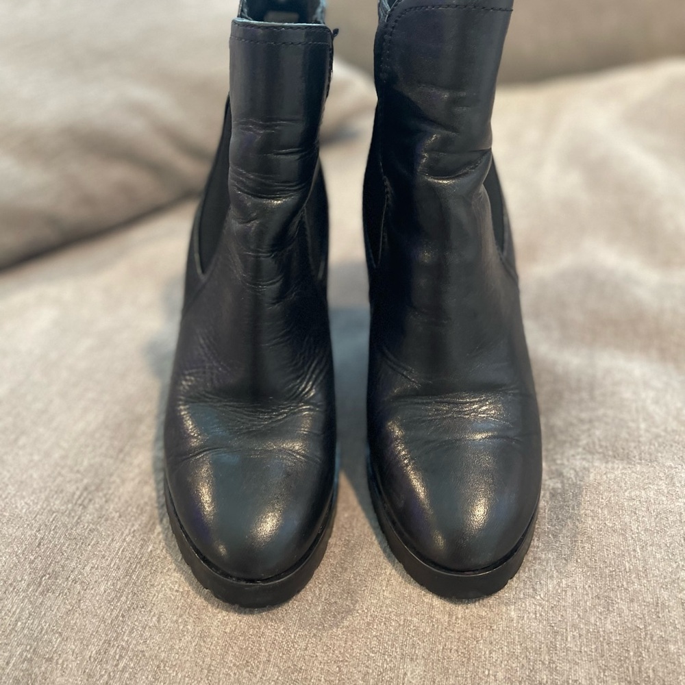 Black Leather Ankle Boots